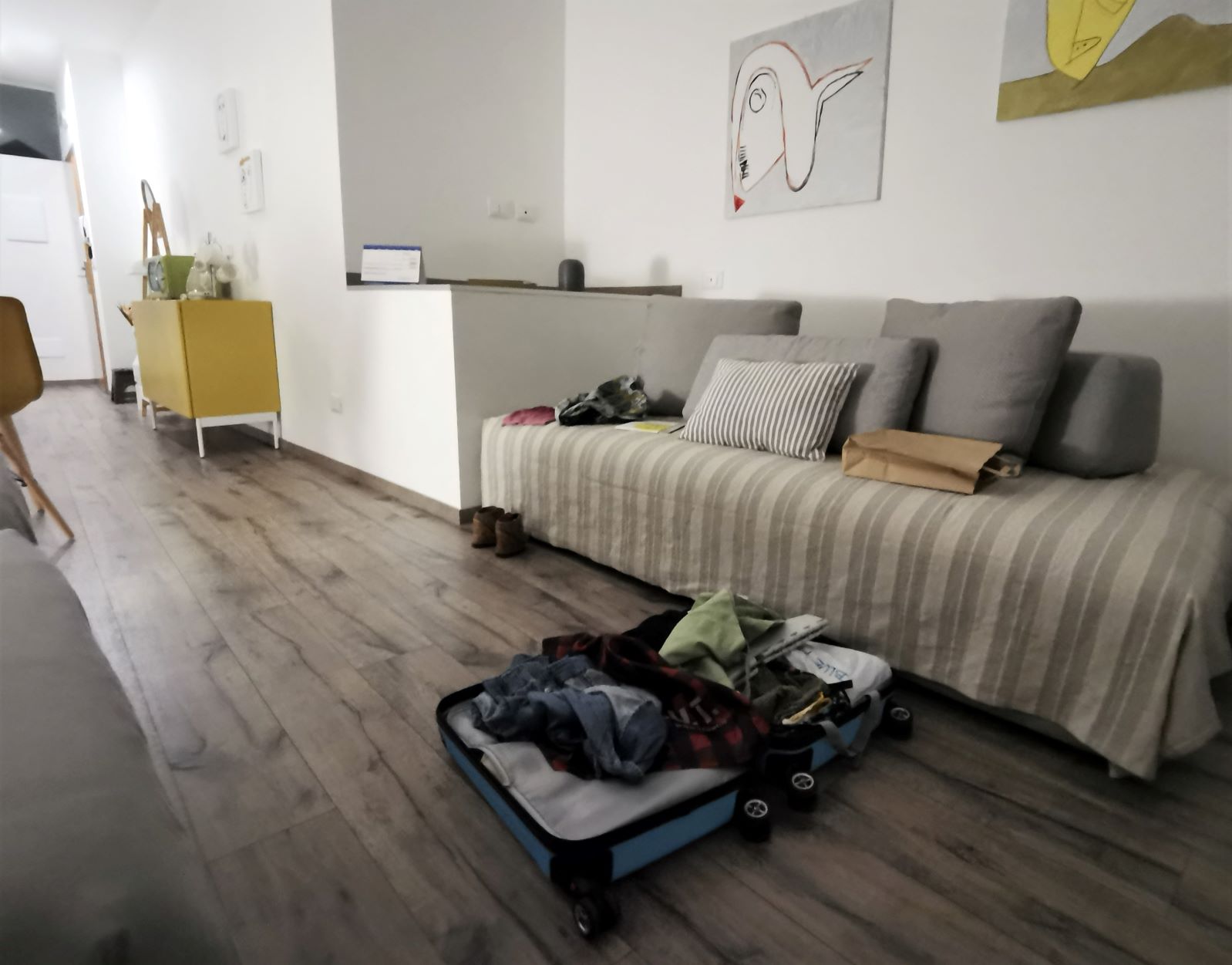 Il divano letto del Monolocale accessibile del Residence Trieste